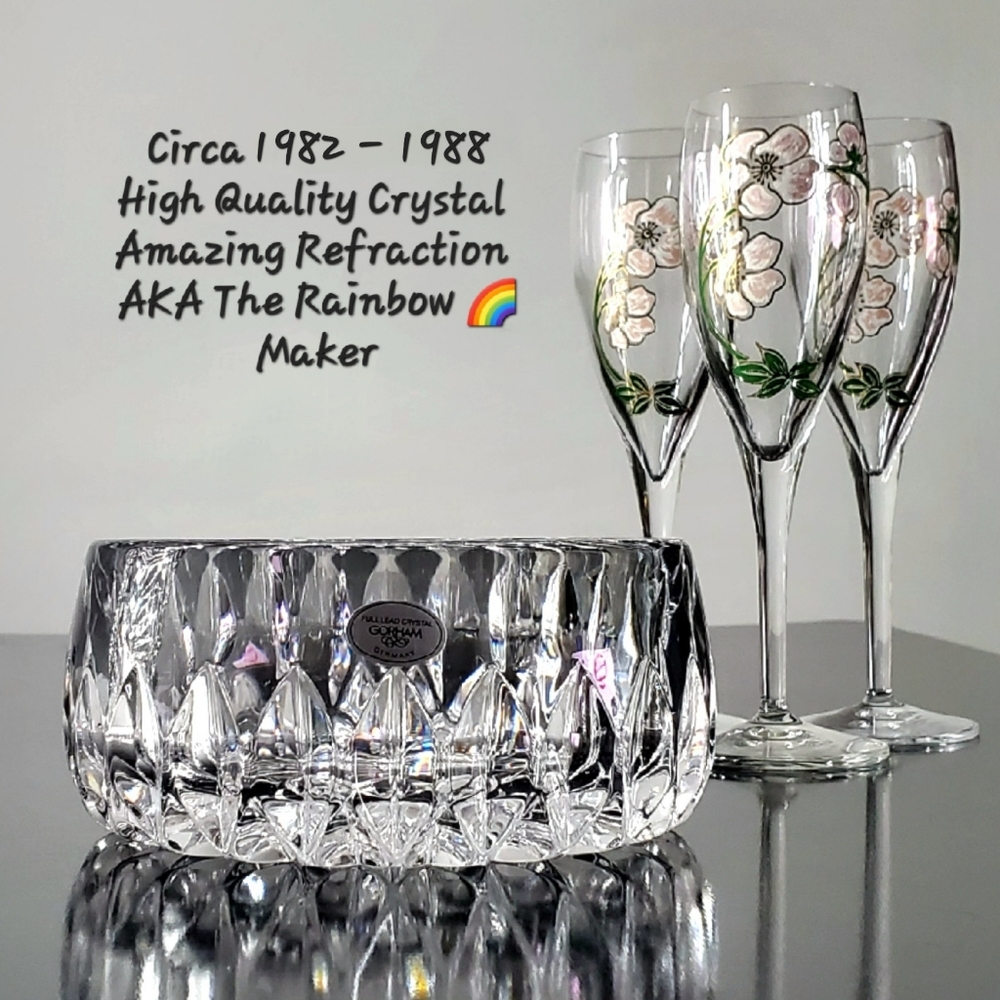 Quality Full Lead Cut Crystal Gorham Althea 5 1/2" Bowl EUC Made In Germany